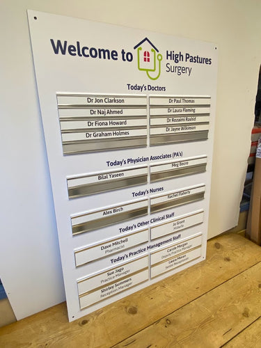 changeable name board