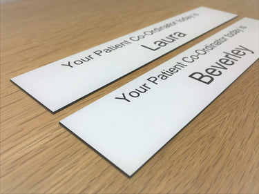Laser engraved durable plastic nameplates