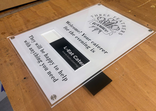Bespoke interchangeable wedding terrace sign