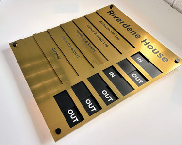 in out Gold changeable sign