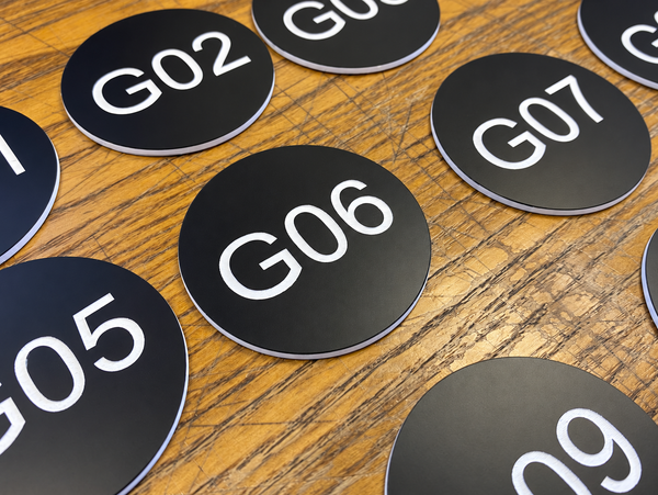 Personalised room and door number signs from BuySigns