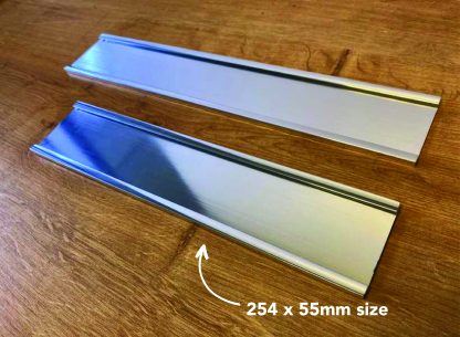 Chrome Interchangeable nameplate holders 25x5cm size