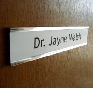 Interchangeable Door Signs | Chrome Holder | Custom Nameplates - BuySigns